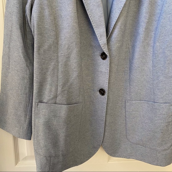Talbots Plus-Size “Aberdeen” Knit Blazer 14W Medium Blue Heather Ponte EUC - Picture 4 of 5